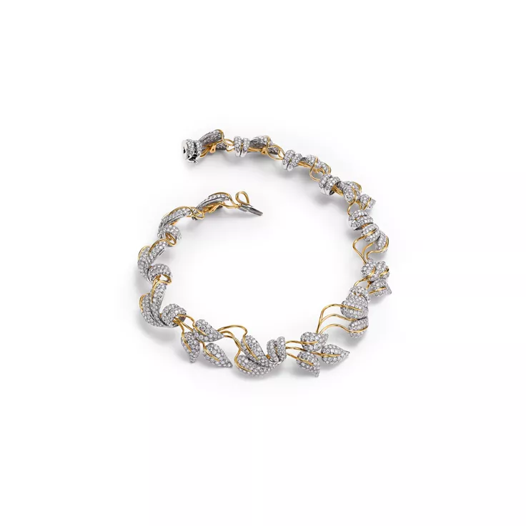 Schlumberger by Tiffany & Co.™:Leaves Necklace in Platinum and Yellow Gold, 4