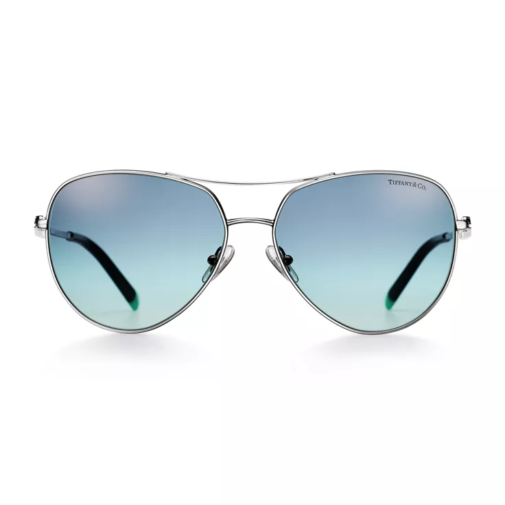 Tiffany Victoria&reg;:Sunglasses in Silver-colored Metal with Gradient Blue Lenses, 1