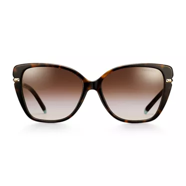 Wheat Leaf:Cat Eye Sunglasses in Tortoise Acetate with Gradient Blue Lenses, 2