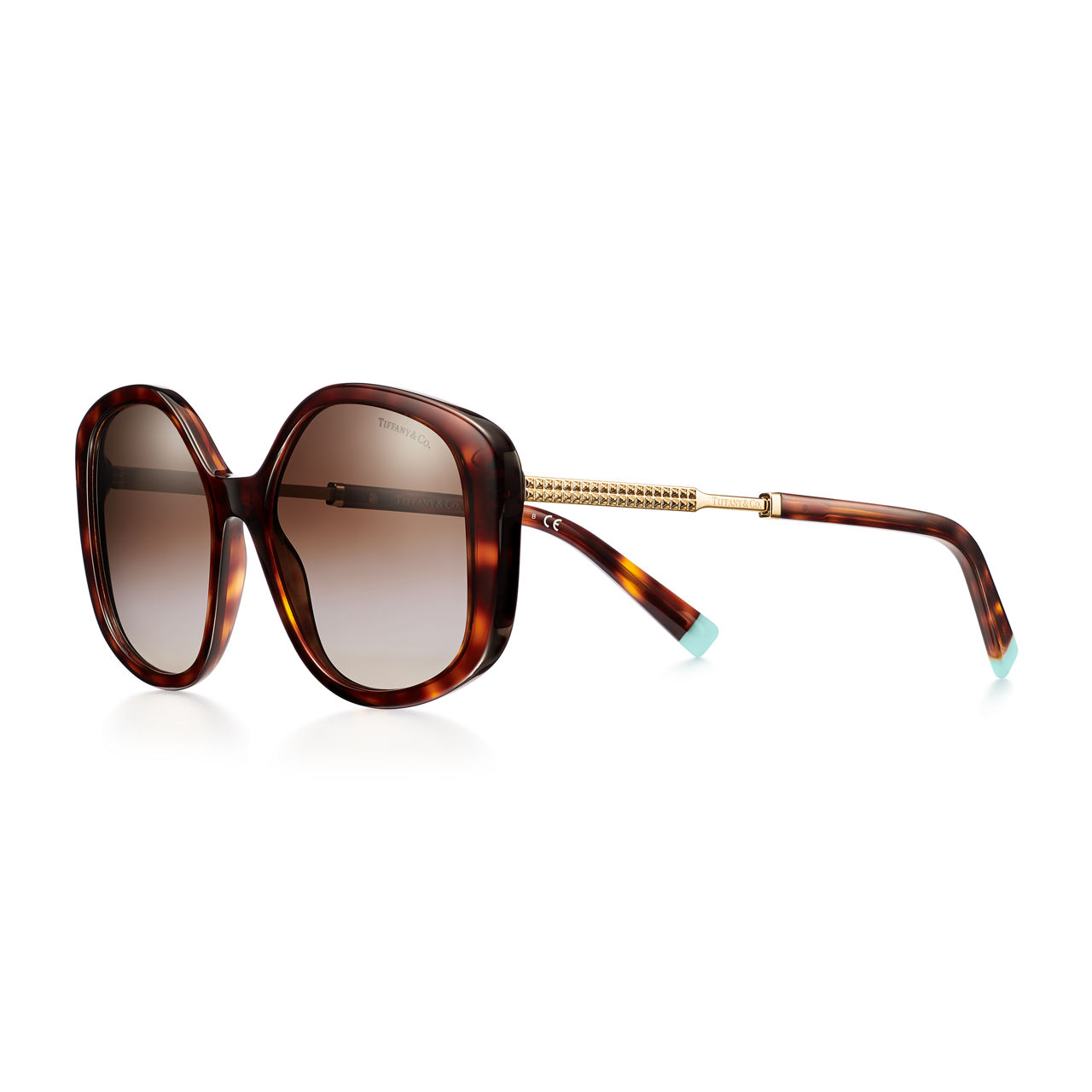 Diamond Point:Sunglasses in Tortoise Acetate with Gradient Brown Lenses image number 0