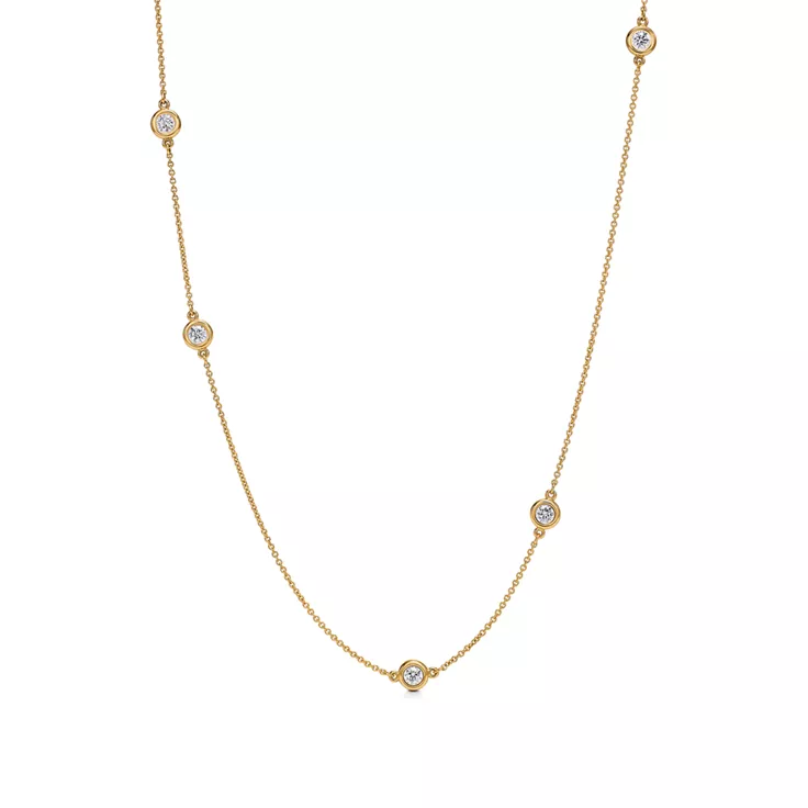 Elsa Peretti® Diamonds by the Yard®:Sprinkle Necklace in Yellow Gold, 4