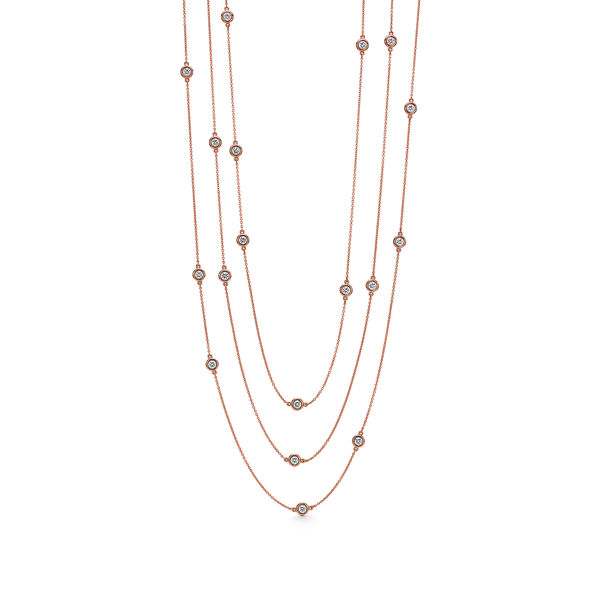 Elsa Peretti® Diamonds by the Yard®:Sprinkle Necklace in Rose Gold