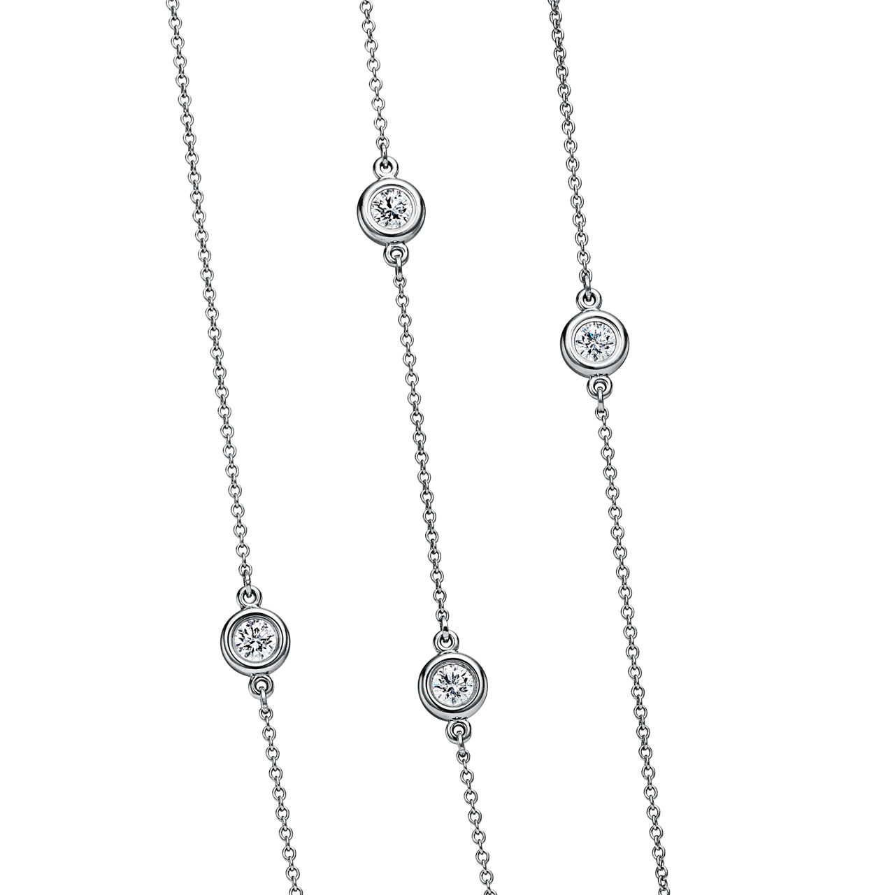 Elsa Peretti® Diamonds by the Yard®:Sprinkle Necklace in Platinum image number 6