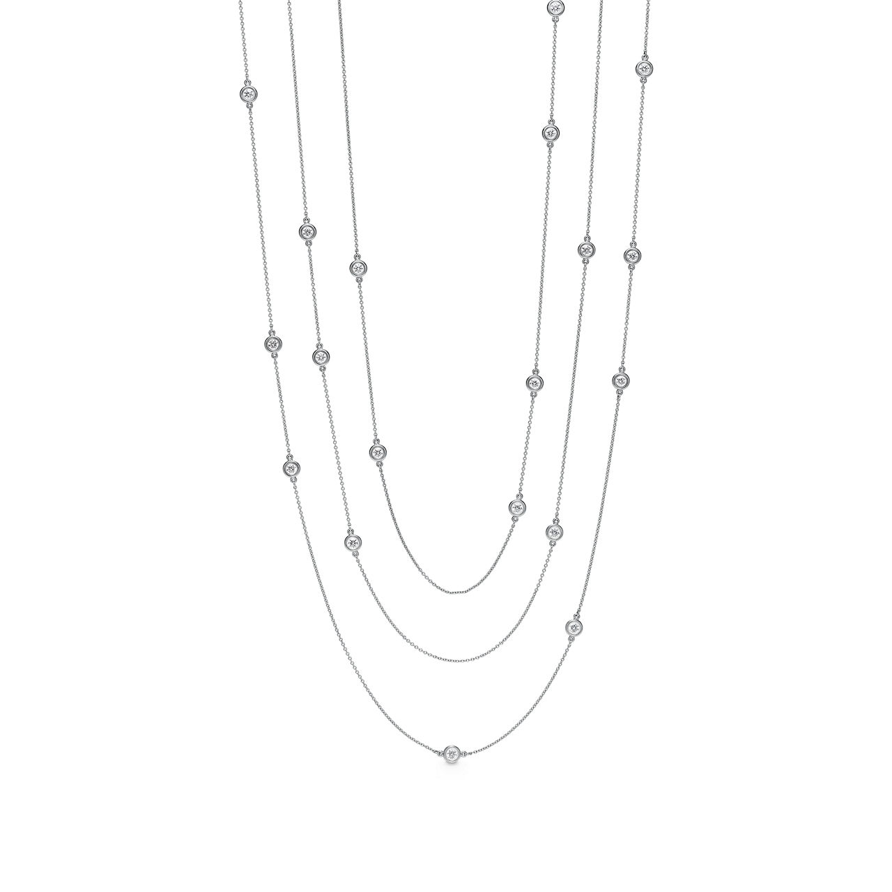 Elsa Peretti® Diamonds by the Yard®:Sprinkle Necklace in Platinum image number 0