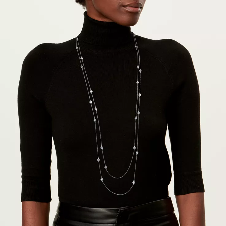 Elsa Peretti® Diamonds by the Yard®:Sprinkle Necklace in Platinum, 1
