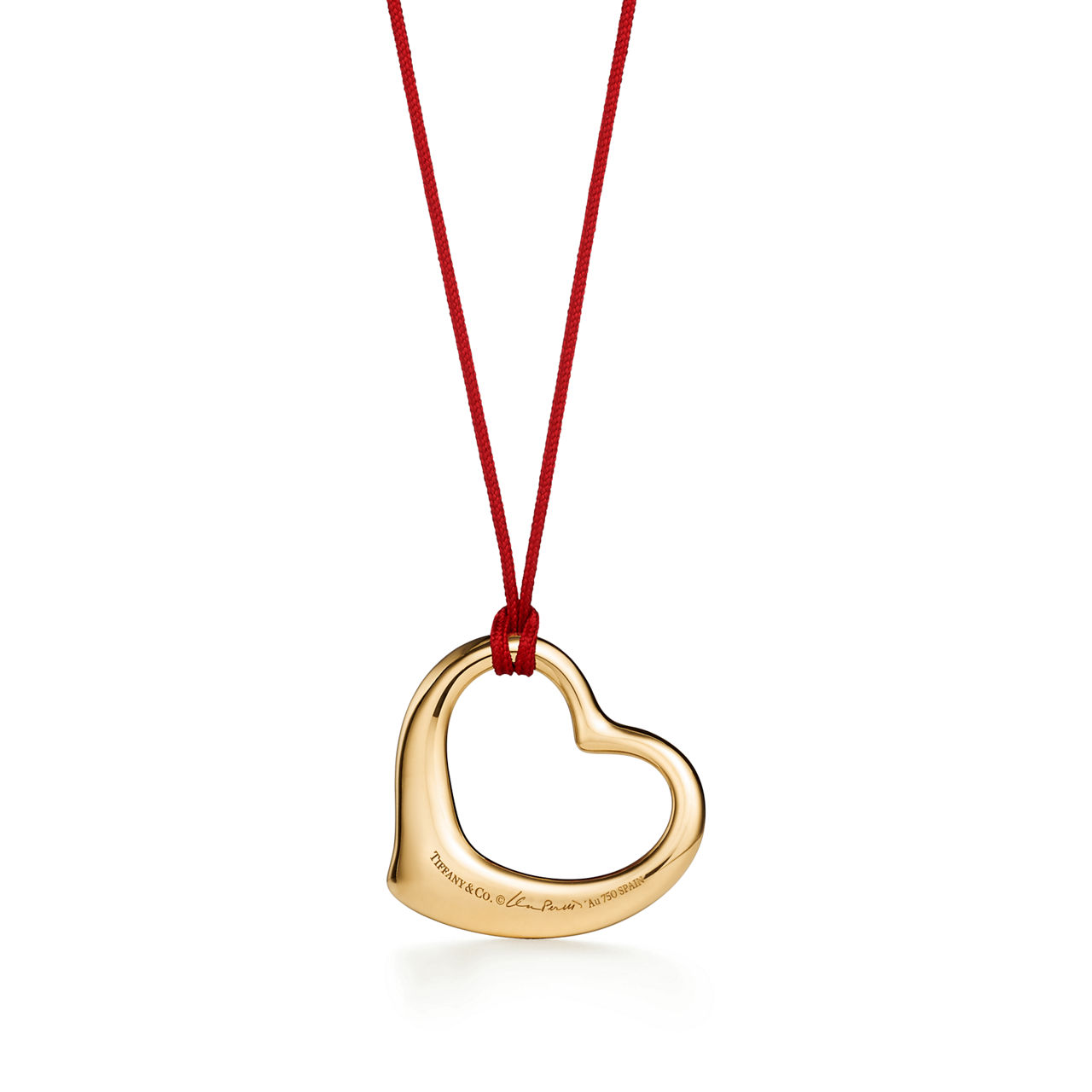 Elsa Peretti®:Open Heart Pendant in Yellow Gold, 36 mm image number 2