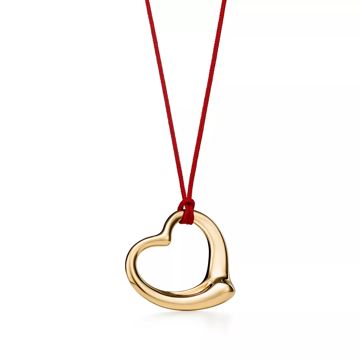 Open Heart Pendant in Yellow Gold, 36 mm