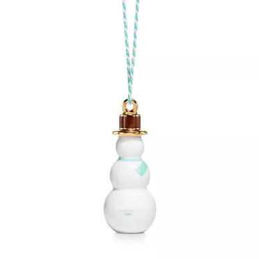 Snowman Ornament in Bone China, 3