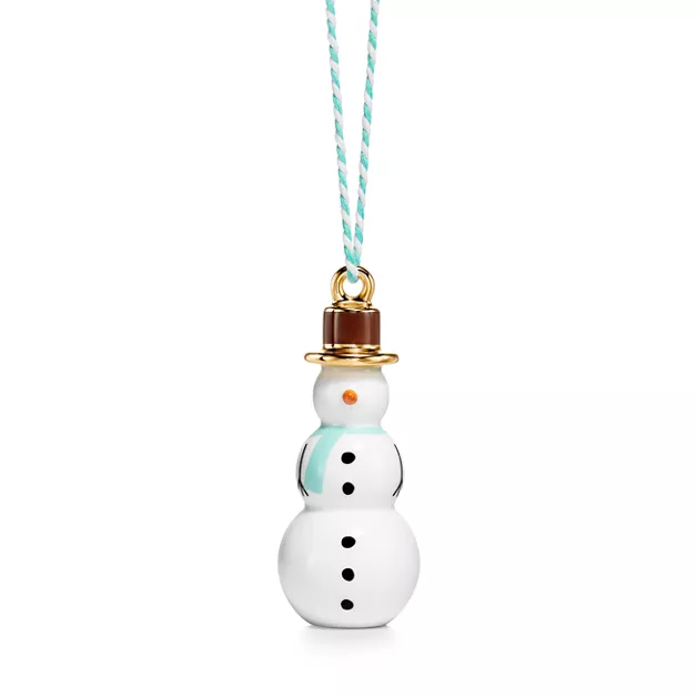 Snowman Ornament in Bone China image number 0