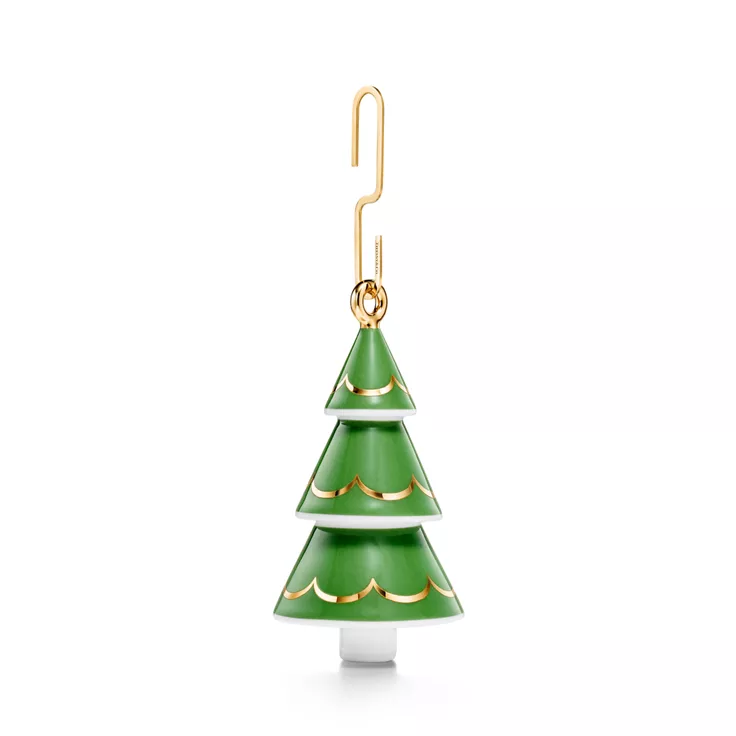 Holiday Tree Ornament in Bone China, 1