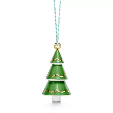 Holiday Tree Ornament in Bone China, 3