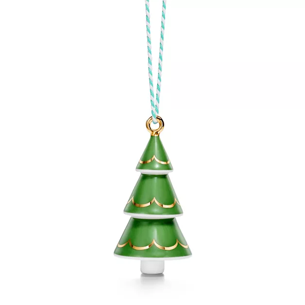 Holiday Tree Ornament in Bone China image number 0