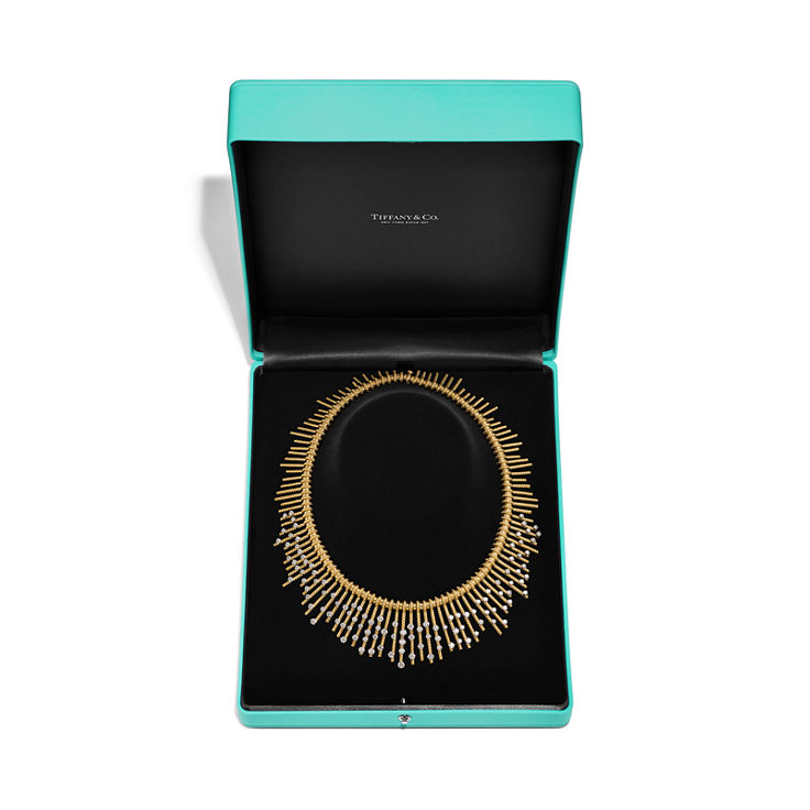 Schlumberger by Tiffany & Co.™:Fringe Necklace in Yellow Gold and Platinum image number 5