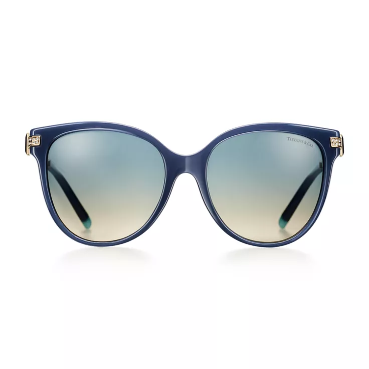 Tiffany T:Sunglasses in Opal Blue Acetate with Gradient Blue Lenses, 1