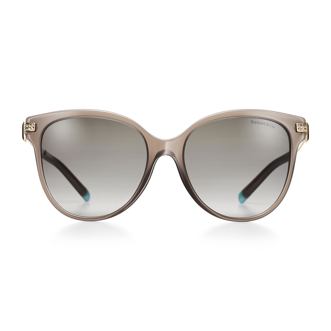 Gafas de sol en acetato ópalo gris topo con cristales en gris degradado
