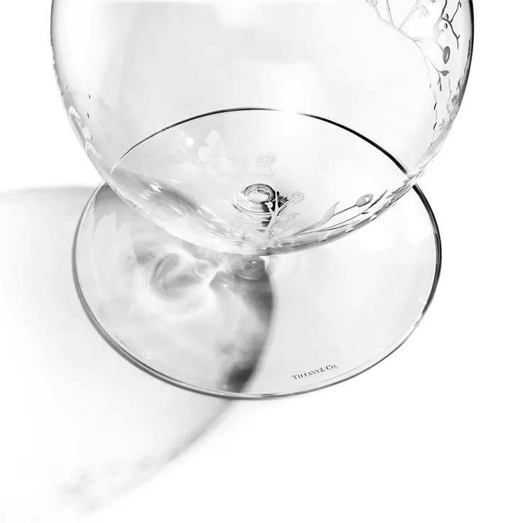 Tiffany Jardin:Decanter and Shot Glass in Hand-etched Glass, 1