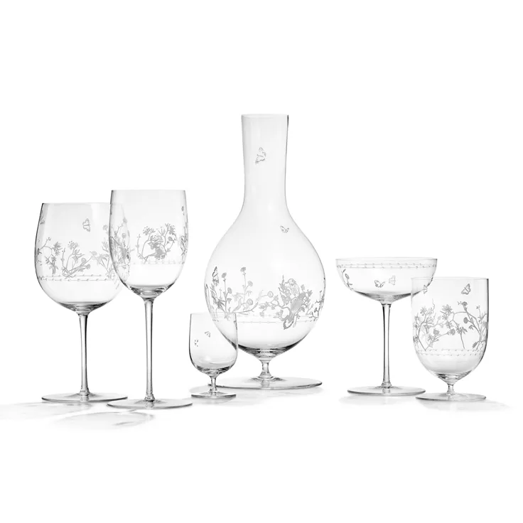 Tiffany Jardin:Decanter and Shot Glass in Hand-etched Glass, 2