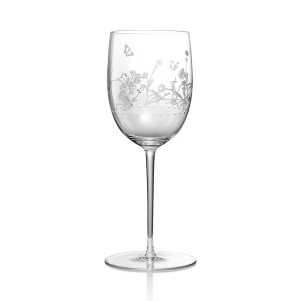 White Wine Glass in Hand-etched Glass