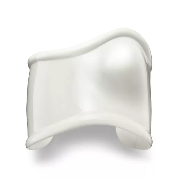 Brazalete Bone mediano con acabado blanco sobre cobre