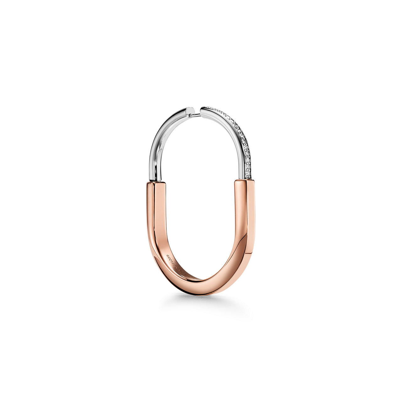 Tiffany Lock:Earrings in Rose and White Gold with Diamonds, Extra Large image number 2