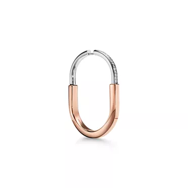 Tiffany Lock:Pendientes en oro rosa y blanco con diamantes, extragrandes, 2