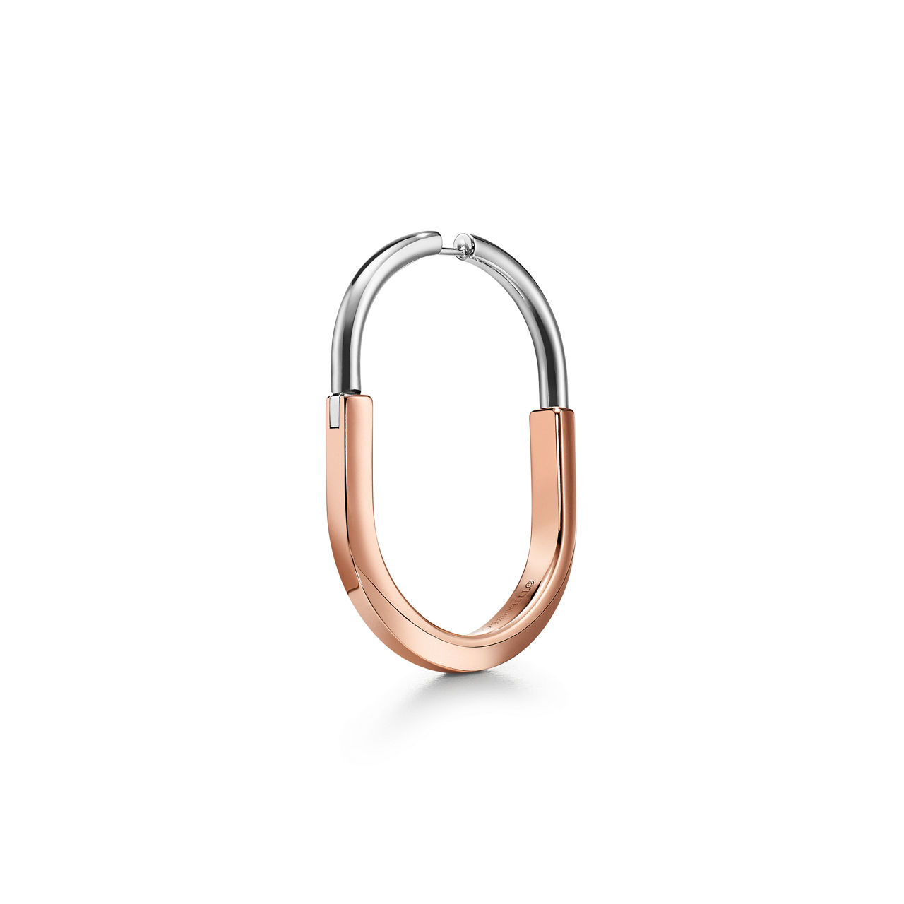 Tiffany Lock:Earrings in Rose and White Gold with Diamonds, Extra Large image number 3