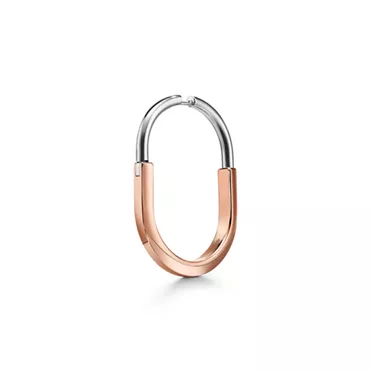 Tiffany Lock:Pendientes en oro rosa y blanco con diamantes, extragrandes, 3