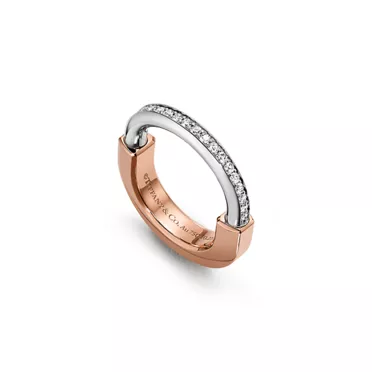Tiffany Lock:Ring in Rose and White Gold with Diamonds, 2