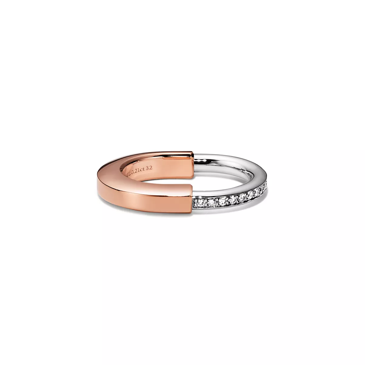 Ring in Rose and White Gold with Diamonds