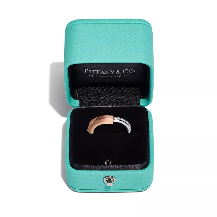 Tiffany Lock:Ring in Rose and White Gold with Diamonds, 4