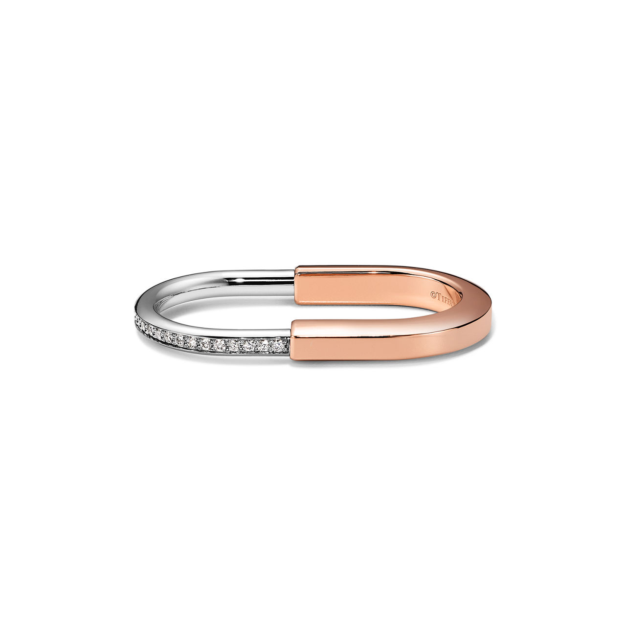 Tiffany Lock:Doppelfinger-Ring in Rosé- und Weißgold mit Diamanten Bildnummer 3