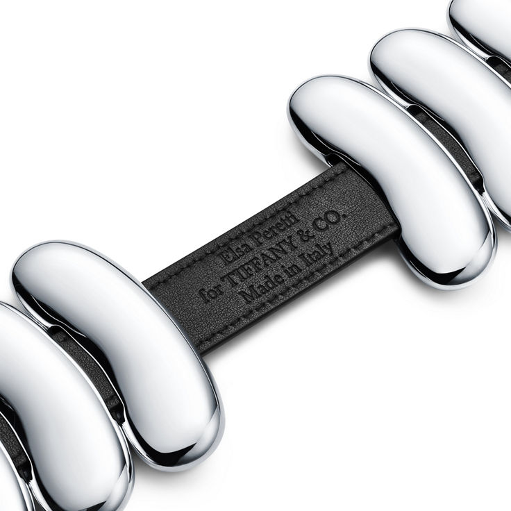 Elsa Peretti®:Bean® design Belt in Sterling Silver and Leather image number 2
