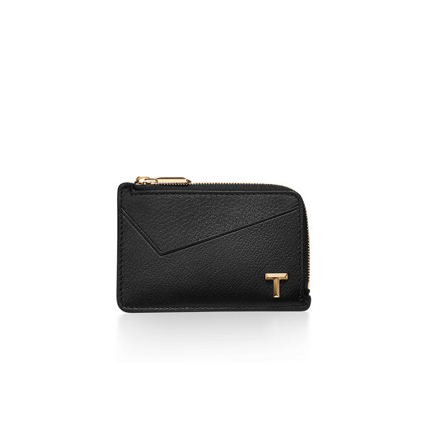 Tiffany T:Zip Card Case in Black Leather