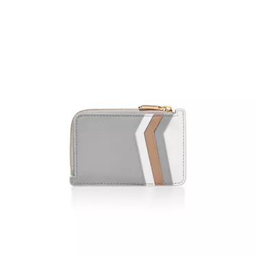Tiffany T:Zip Card Case in Neutral Colorblock Leather, 3