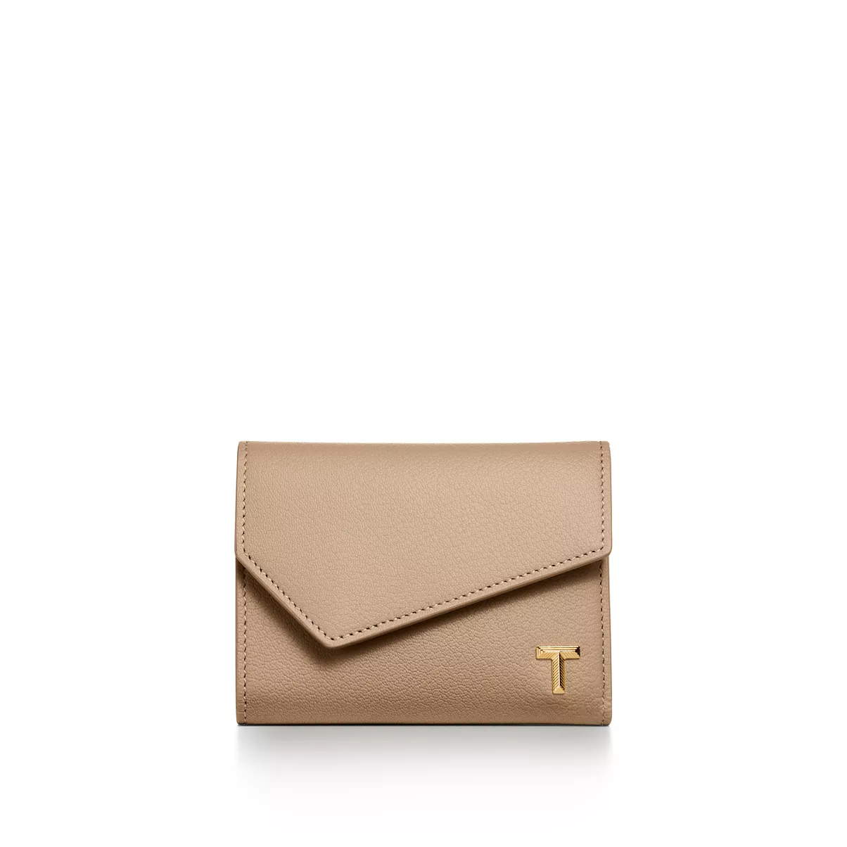 Portefeuille en cuir taupe