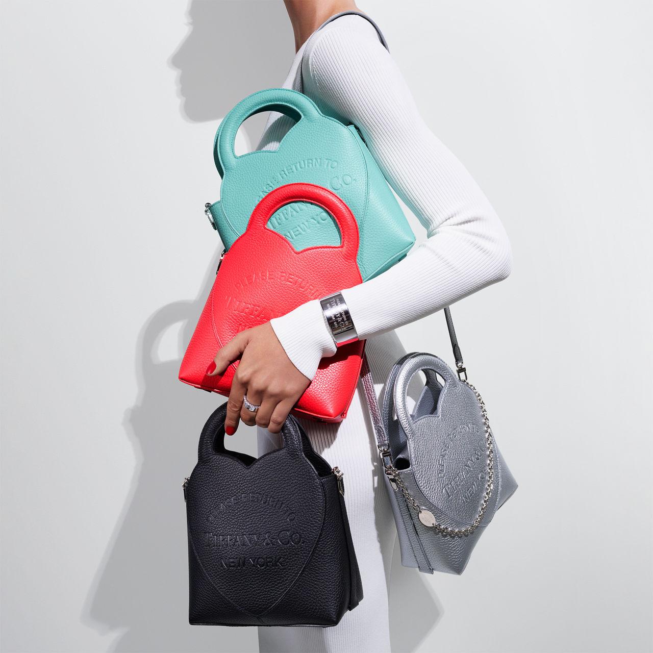 Mini-Tasche aus schwarzem Leder