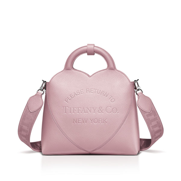 Return to Tiffany™:Kleine Tasche aus kristallrosa Leder