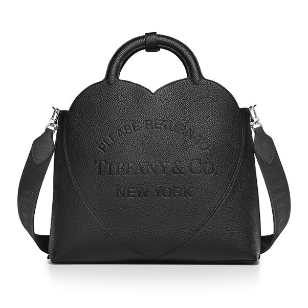 Return to Tiffany™:Medium Tote Bag in Black Leather