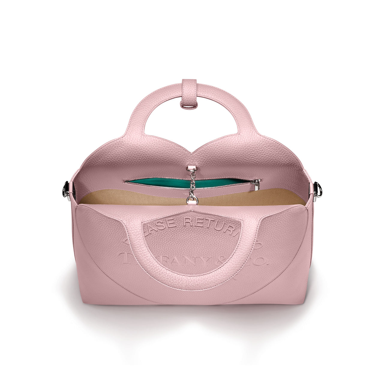 Return to Tiffany™:Medium Tote Bag in Crystal Pink Leather image number 2