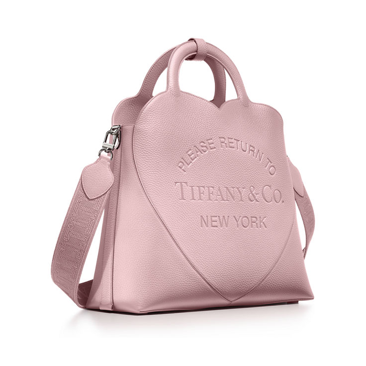 Return to Tiffany™:Medium Tote Bag in Crystal Pink Leather image number 4