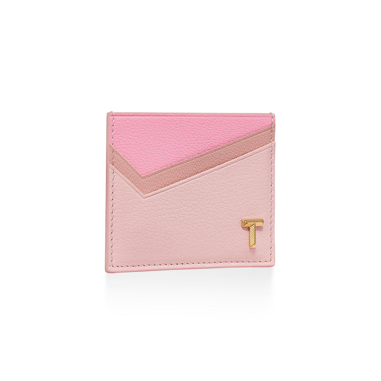 Tiffany T:Card Case in Pink colourblock Leather image number 2