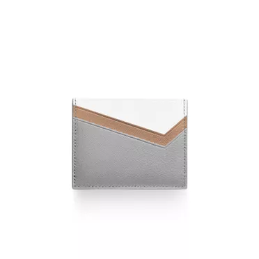 Tiffany T:Card Case in Taupe Colorblock Leather, 3
