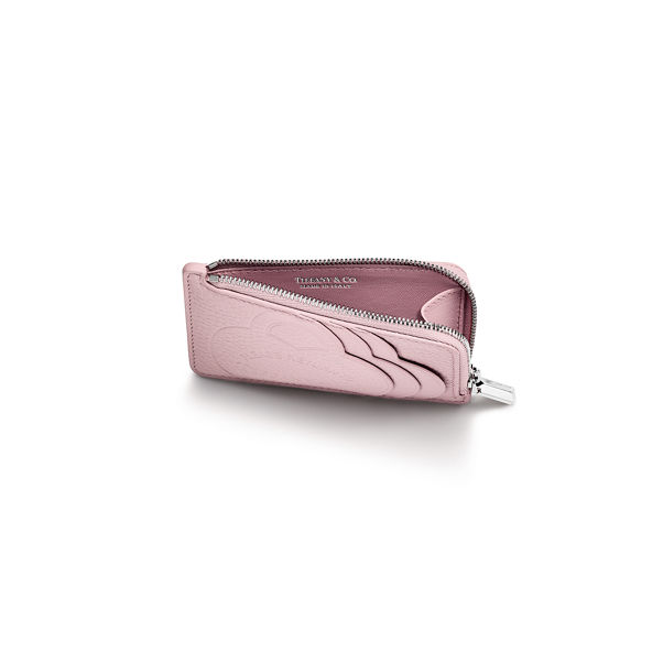 Return to Tiffany™:Zip Card Case in Crystal Pink Leather