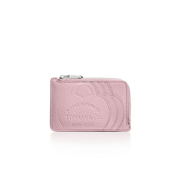 Return to Tiffany™:Zip Card Case in Crystal Pink Leather