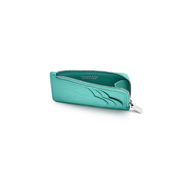 Return to Tiffany™:Kartenetui mit Reißverschluss aus Leder in Tiffany Blue®