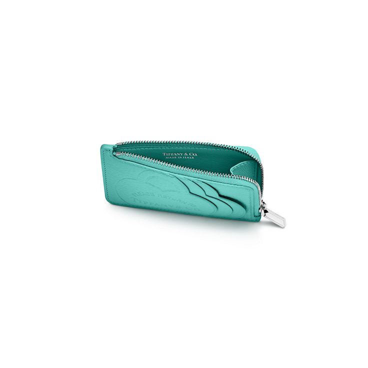 Return to Tiffany™:Zip Card Case in Tiffany Blue® Leather image number 1