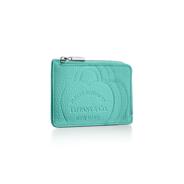 Return to Tiffany™:Zip Card Case in Tiffany Blue® Leather image number 2