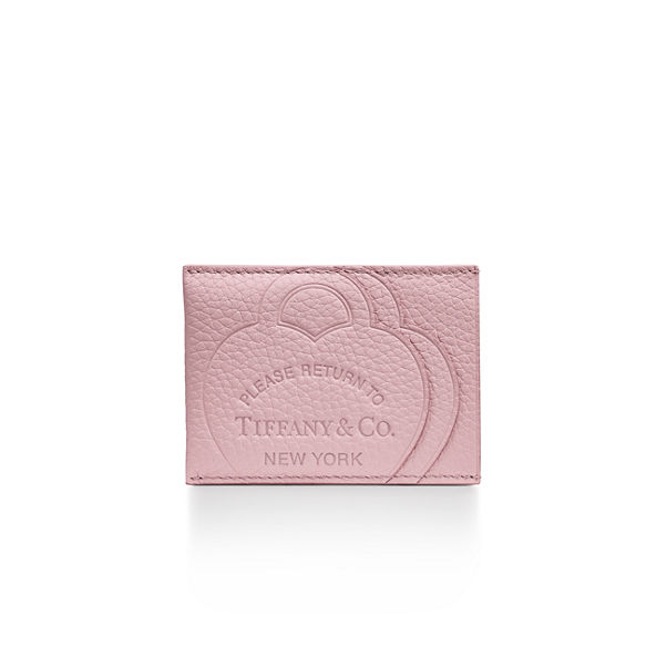 Return to Tiffany™:Card Case in Crystal Pink Leather