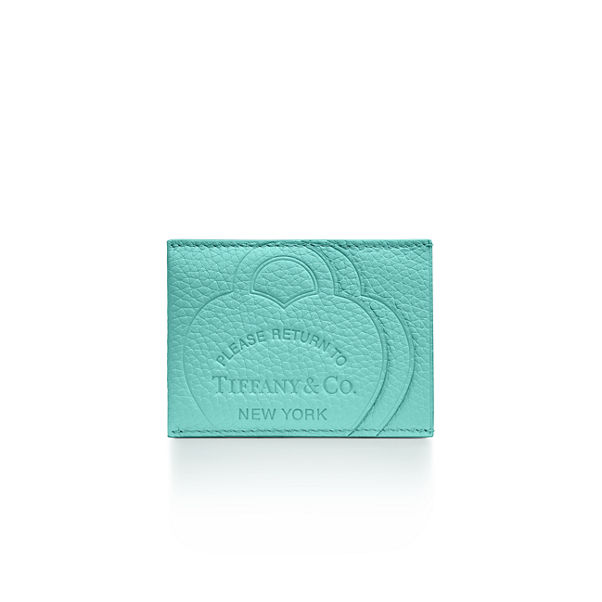 Return to Tiffany™:Kartenetui aus Leder in Tiffany Blue®