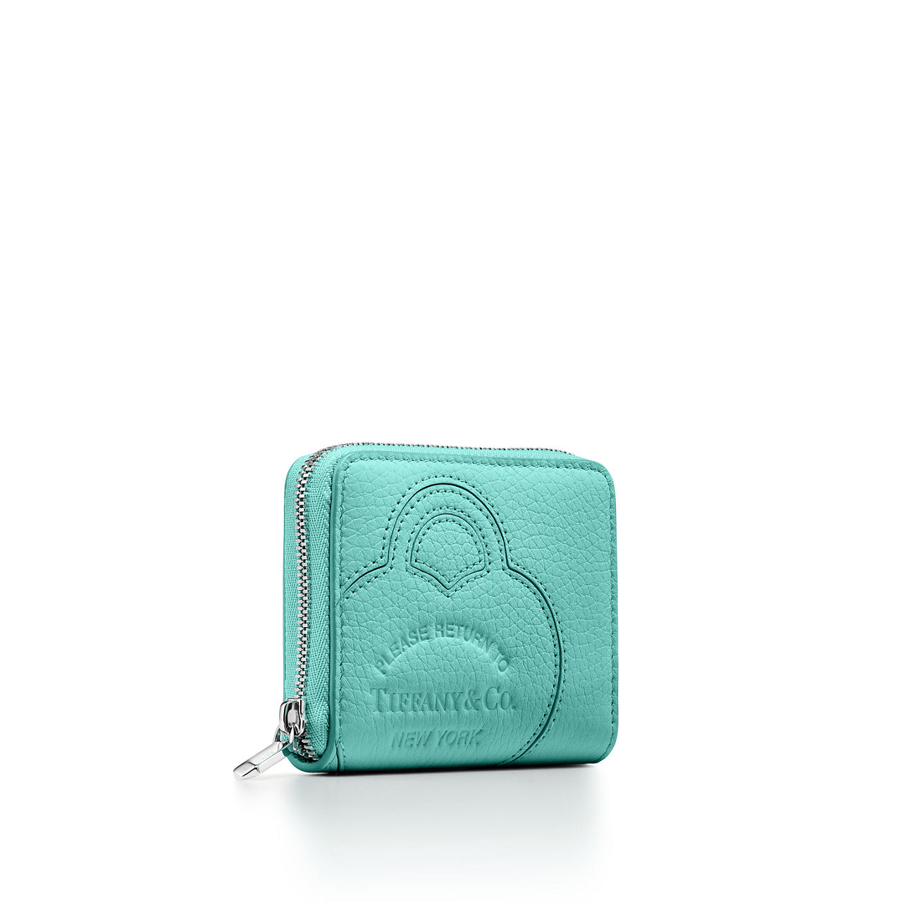 Return to Tiffany™:Kleines Portemonnaie mit Reißverschluss aus Leder in Tiffany Blue® Bildnummer 2